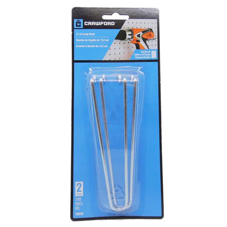 Crawford Zinc Plated Silver Steel 4.5 in. Peg Hooks 1 pk