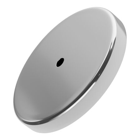 Magnet Source.375 in. L X 2.61 in. W Silver Round Base Magnet 65 lb. pull 1 pc