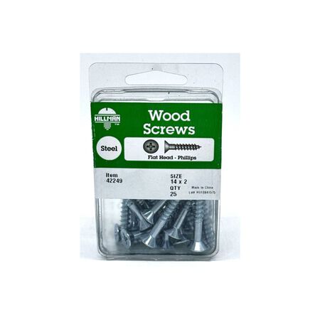The Hillman Flat Head Phillips Wood Screw 14 x 2-in. 25-Pack