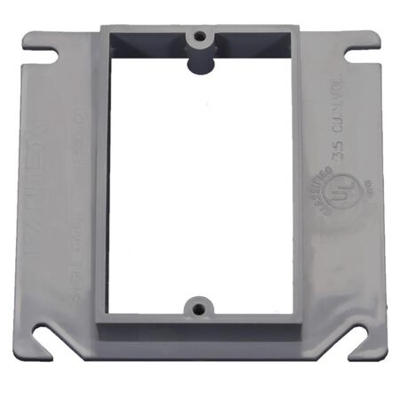Cantex EZ Box New and Old Work Square PVC 1 gang Box Extension Gray
