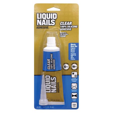 Liquid Nails Clear Small Projects High Strength Silicone Clear Adhesive 2.5 oz