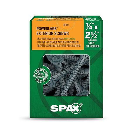 Elevators 1/4 x 2-1/2&rdquo; Structural Lag Screws (1 Box Contains 50 Screws)