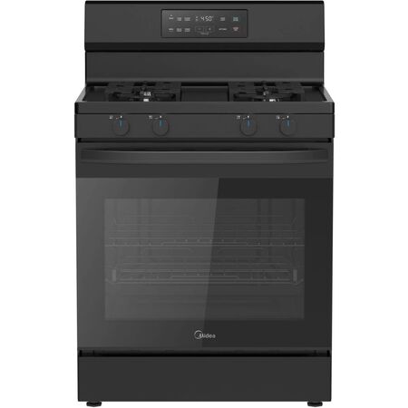 Midea 30 in. Black Freestanding Gas Range with 4 Sealed Burners