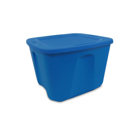 Homz 18 gal Blue Storage Tote 23-1/2 in. H X 17-1/2 in. W X 15-1/5 in. D Stackable
