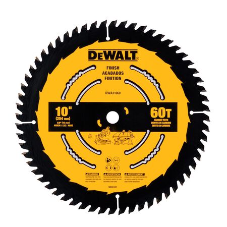 DEWALT 10 in. D X 5/8 in. Carbide Tipped Circular Saw Blade 60 teeth 1 pc