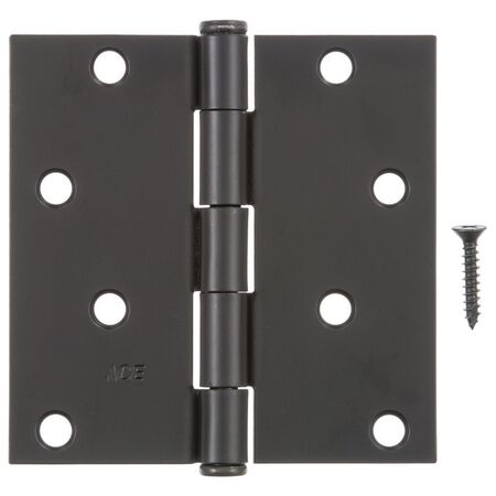 Ace 4 in. L Black Residential Door Hinge 3 pk