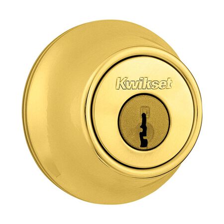 Kwikset Polished Brass Metal Double Cylinder Deadbolt