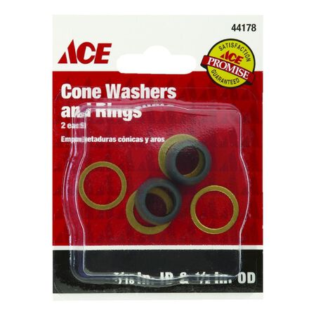 Ace 1/2 in. D Rubber Slip Joint Washers and Rings 2 pk