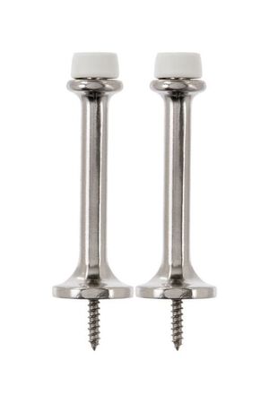 Ace Metal Satin Nickel Silver Rigid Door Stop Mounts to door and wall 1/8 in.