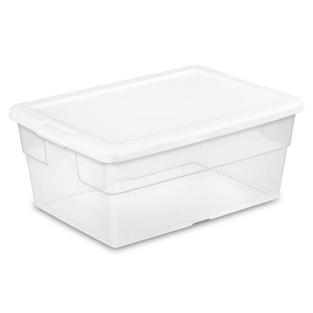 Sterilite Storage Box 16 Qt., 16.6 " L x 11.8 " W x 7 " H Clear