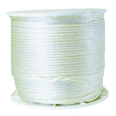 Wellington 1/4 in. Dia. x 1000 ft. L Solid Braided Nylon Rope White - Sold by the foot