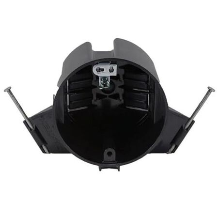 Cantex EZ Box New Work 18 cu. in. Round Polycarbonate Ceiling Box Black