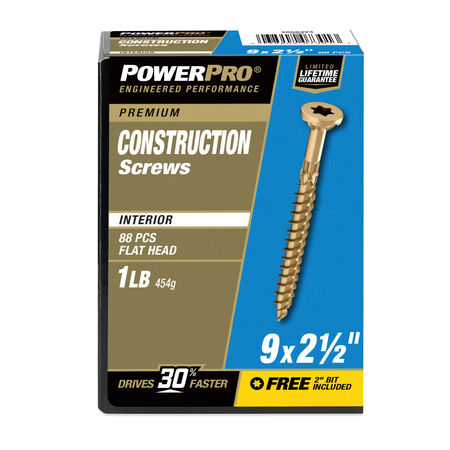 Power Pro Premium Interior Construction Screws (#9 x 2-1/2 in.) - 88 pc