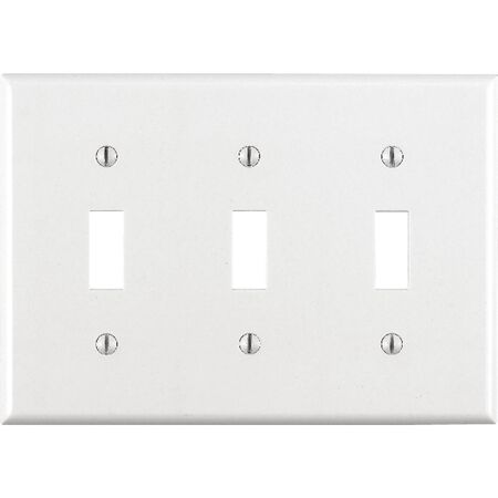 Leviton White 3 gang Thermoset Plastic Toggle Wall Plate 1 pk