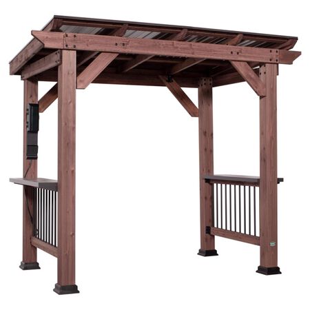 Backyard Discovery Saxony Grill Gazebo 7.33 ft. H X 5.33 ft. W X 7.75 ft. L