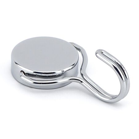 Magnet Source.5 in. L X 1.5 in. W Silver Magnetic Hook 65 lb. pull 1 pc