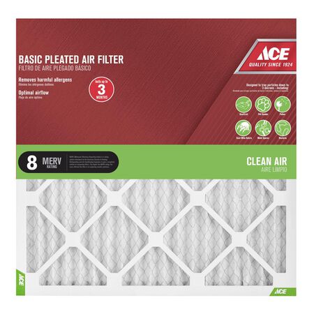 Ace 24 in. W X 24 in. H X 1 in. Synthetic 8 MERV Pleated Air Filter 1 pk