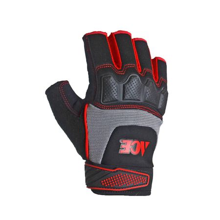 Ace Men's Indoor/Outdoor Fingerless Work Gloves Black/Gray L 1 pair