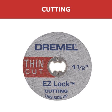 Dremel EZ Lock 1-1/2 in. D X 1/8 in. X.02 in. thick Aluminum Oxide Metal Cut-Off Wheel 5 pc