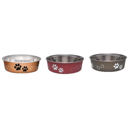 Loving Pets Assorted Bones and Paw Prints Stainless Steel S Pet Bowl For Dog