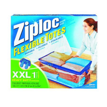 Ziploc 22 gal Blue/Clear Flexible Tote w/Handle 12 in. H X 26.4 in. W X 16 in. D Stackable