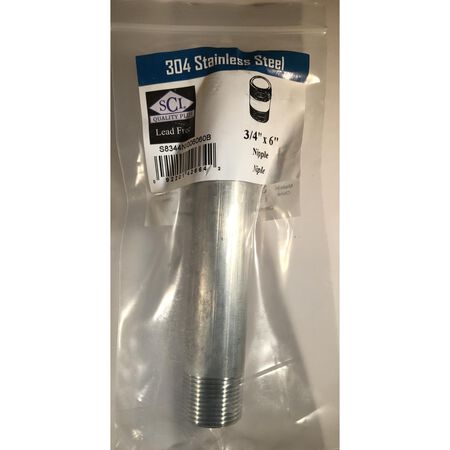 Smith-Cooper 3/4 in. MPT Stainless Steel 6 in. L Nipple