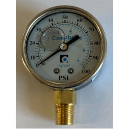 Campbell Stainless Steel 1/4 in. Liquid Filled Pressure Guage