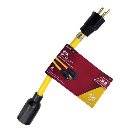 Ace Outdoor 10 in. L Yellow Adapter Cord 12/3 STW