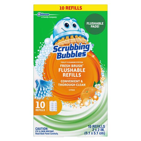 Scrubbing Bubbles Fresh Brush Citrus Scent Toilet Wand Refill Heads