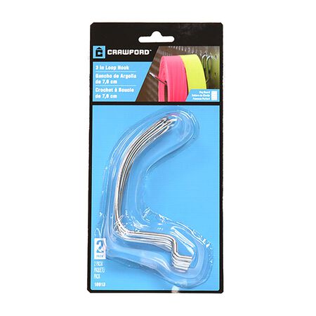 Crawford Zinc Plated Silver Steel 3 in. Peg Hooks 1 pk