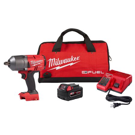 Milwaukee M18 FUEL 18 V 1/2 in. Cordless Brushless Impact Wrench Kit (Battery & Charger)