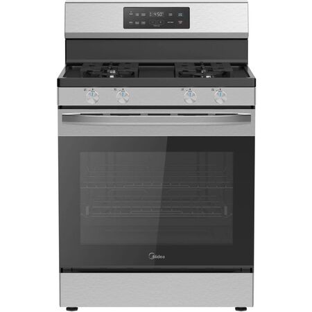 Midea 30 in. Stainless Steel Freestanding Gas Range with 4 Sealed Burners