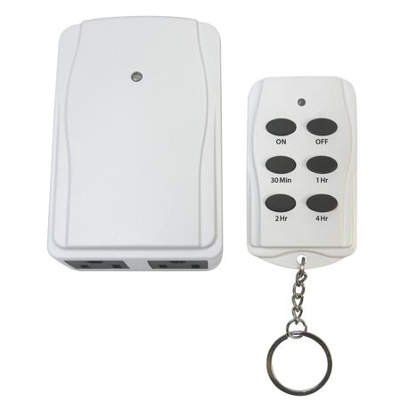 Prime Indoor Timer With Remote Control and Grounded Outlets 125 V White