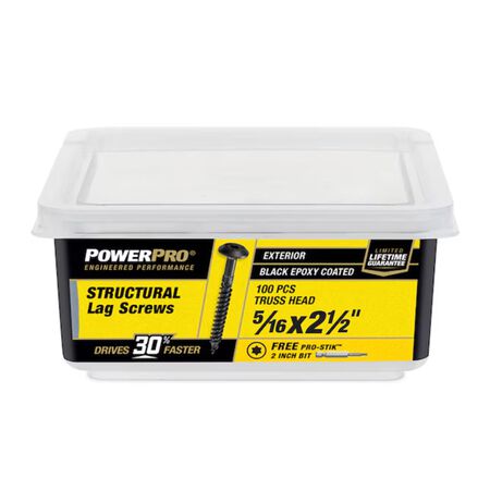 Power Pro 5/16-in x 2-1/2-in Epoxy Exterior Structural wood screws 100 Pieces