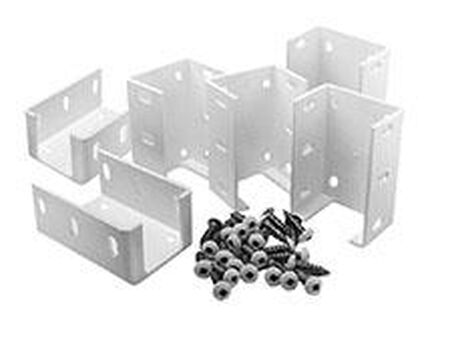 6 Aluminum Brackets with Screws-White