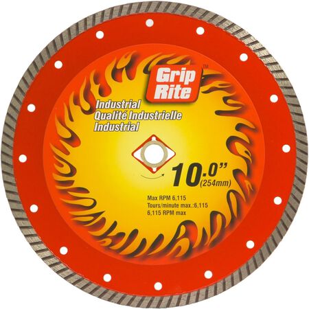 Grip-Rite 10-Inch Industrial Turbo Rim Diamond Blade
