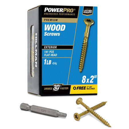 Power Pro Premium Exterior Wood Screws (#8 x 2 in.) - 141 pc