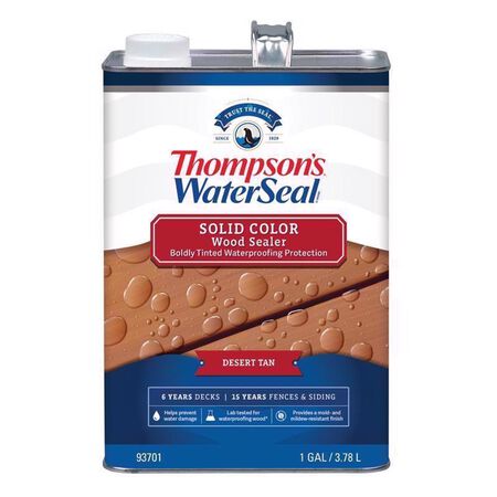Thompson's WaterSeal Solid Desert Tan Water-Based Acrylic/Alkyd/Urethane Waterproofing Wood Stain an