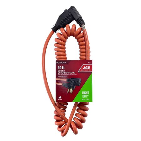 Ace Indoor or Outdoor 3 to 10 ft. L Orange Extension Cord 16/3 SJTW