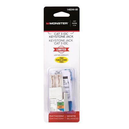 Monster Just Hook It Up Cat-3 Keystone Jack 1 pk
