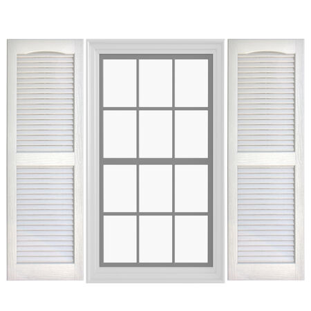 Pontiac Trail Open Louver Shutter 14.5 in. x 59 in. Dover White/Paintable