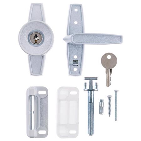 Ace Polished White Metal Keyed Universal Knob Latch 1 pk