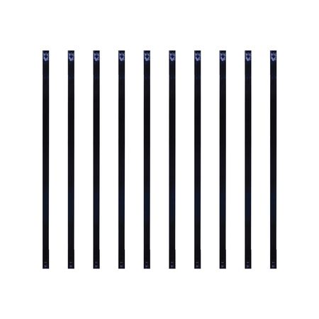 Rectangular Balusters – 38″ Long x 1″ Wide Black Galvanized Steel Balusters (10 pcs)