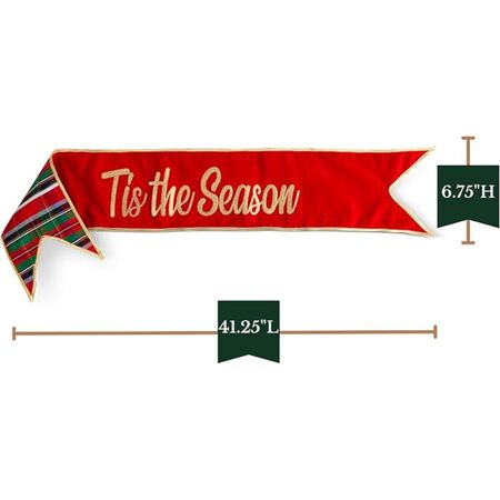 Raz 41.25in. Tis The Season Red Plaid