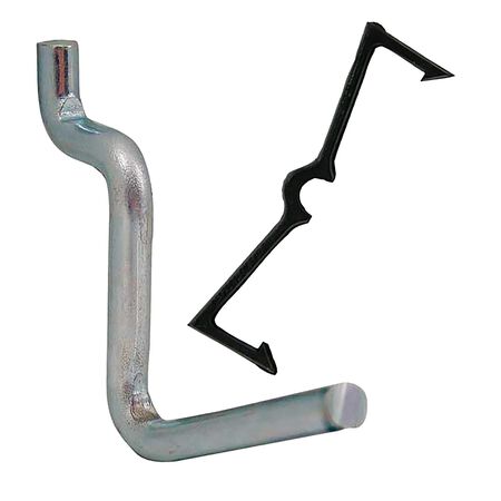 Crawford Zinc Plated Black/Silver Steel 0.05in. Peg Hooks 8 Pack