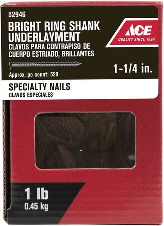 Grip-Rite 4D 1-1/4 in. Underlayment Bright Steel Nail Flat Head 1 lb 345 pk