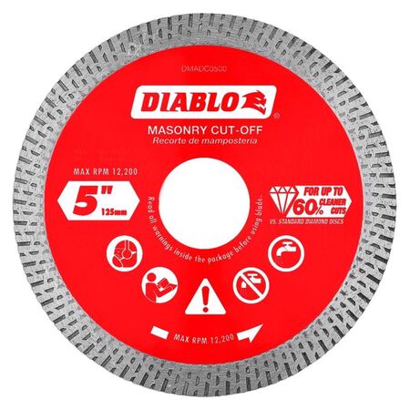 Diablo 5 in. D X 7/8 in. X.055 in. thick Diamond Masonry Cut-Off Disc 1 pk