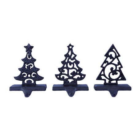 Transpac Black Tree Stocking Holder Indoor Christmas Decor 6.75 in.