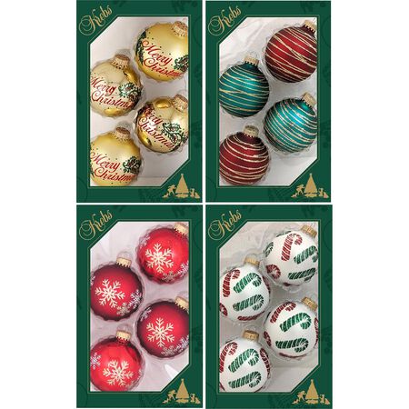 Christmas by Krebs Gold/Green/Red/White Ball Ornaments