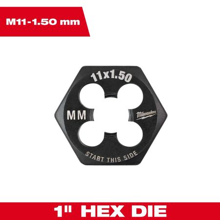Milwaukee Metric M11x1.5 mm 1 in. Hex Threading Die